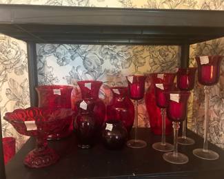 Miscellaneous red glass item - some Ruby Red