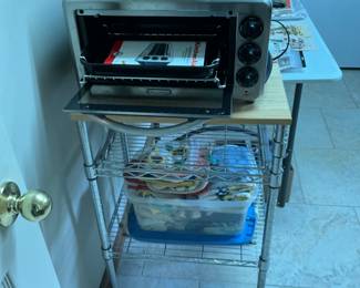 Metal stand and Kitchenaid oven