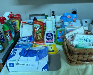 Cleaning & laundry items- o top of washer/dryer - this set is NOT for sale 