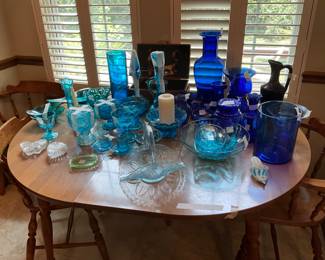 Glass items on kitchen table