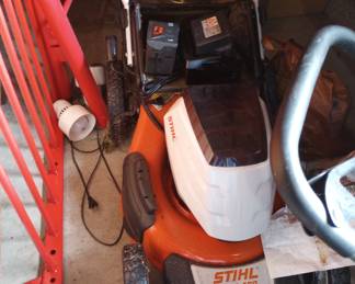 Electric mower with 2 batteries and chargers 
