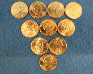 Lot 192. Ten gold-colored George Washington $1.00 Presidential coins