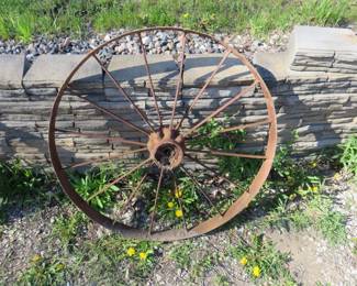 Lot 272. Antique 36" iron wagon wheel