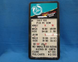 Lot 217. Miller Genuine Draft sign board.&nbsp; 35" x 18" x 2"
