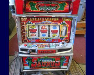 Lot 400. Panic Saurus slot machine.&nbsp; Untested.&nbsp; No keys.&nbsp; Bring help to load.