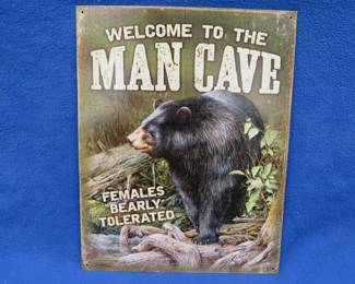 Lot 107. Man cave metal sign