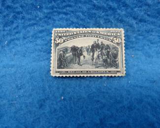 Lot 278. 1892 Columbian Exposition Series 50-cent stamp.&nbsp; Scott {#}240.&nbsp; Appears to be uncanceled.