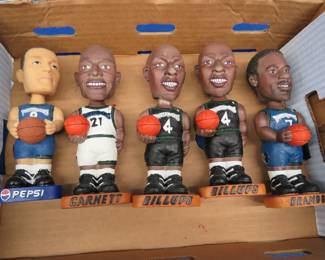 Lot 101. Five Minnesota Timberwolves bobbleheads
