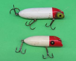 Lot 269. Vintage South Bend 3 3/4" wooden Bass-Oreno and Babe-Oreno