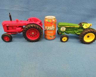 Lot 98. 1990 Field of Dreams 2640 John Deere and an Ertl International 600 Diesel die-cast tractors