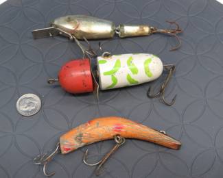 Lot 61. Three vintage lures.: