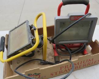 Lot 228. Two working shop lights