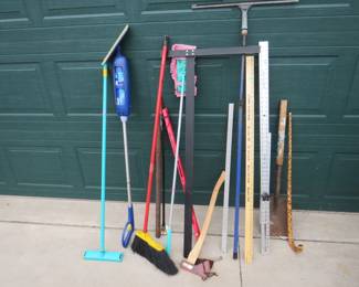 Lot 211. Long-handled tools and more