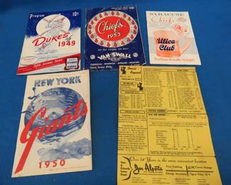 Lot 180. Baseball programs from the 1940s, 50s, and 60s