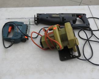 Lot 351. Corded reciprocating, jig, and circular saws