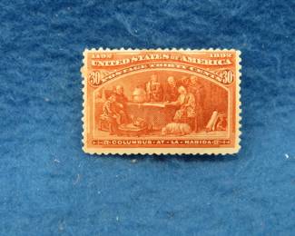 Lot 279. 1892 Columbian Exposition Series 30-cent stamp.&nbsp; Scott {#}239.&nbsp; Appears to be uncanceled.