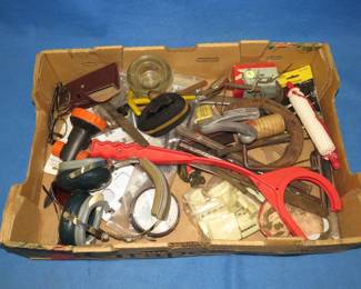 Lot 225. Collectible smalls including sunglasses, horseshoe, dominos, and more