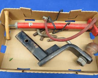 Lot 226. 2" hitch with 2 5/16" ball, hitch pins, and more