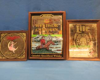 Lot 369. Three different bar mirror signs