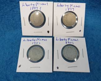 Lot 341. Four Liberty nickels