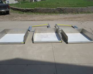 Lot 167. Three sliding aluminum drawers and two brackets from a work truck.&nbsp; Drawers are 42"W x 38"D x 11"H.