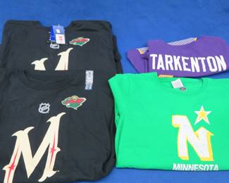 Lot 73. Four Minnesota sports T-shirts.&nbsp;  The North Stars shirt is large, all others are medium