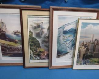 Lot 288. Four fantasy framed golf  prints by Loyal Chapman