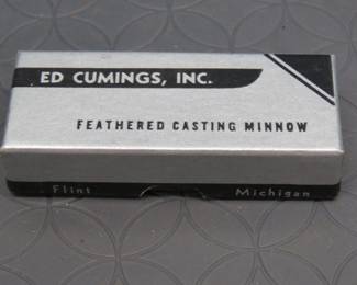 Lot 118. Ed Cummings Inc. Feathered Casting Minnow box