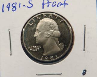 Lot 306. 1981 S proof Washington Quarter