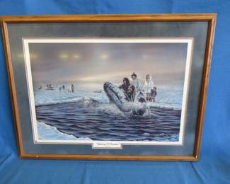 Lot 286. Framed, matted, signed, and numbered 809/2500 Gateway to Freedom print by by Rick Kelly. Frame size is 33" x 23".