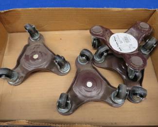 Lot 360. Four 200 LB three-wheeled dollies