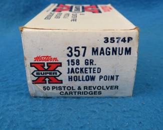 Lot 255. Western Super-Match 357 Magnum.&nbsp; 158 grain JHP.&nbsp; 42 rounds.