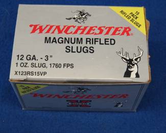 Lot 170. 15-pack of Winchester; 3" rifled 1 oz.&nbsp; slugs