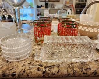 Butter Dishes - Coasters - Christmas Glasses