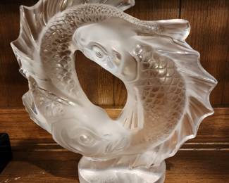 Gorgeous Lalique Large Crystal Sculpture "Deux Poisson" - We will be adding more pictures - Lots more to post,