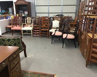 Furniture, large amount of chairs