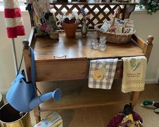 Planting stand with storage, and decor