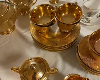 24K plated tea set