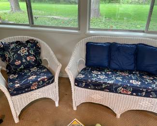 Another view of the white wicker patio furniture