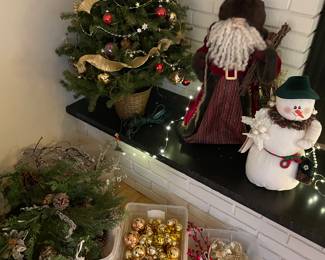 Holiday trim, pics, trees, Santa’s, and ornaments