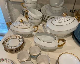 China pieces and demitasse cups/saucers
