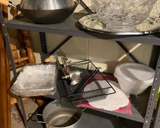 Wok, pans, and grill baskets