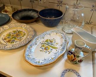 Italian pottery serving dishes, vintage pottery, and more
