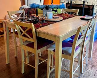 Kitchen table & 6 chairs- bar height - $250