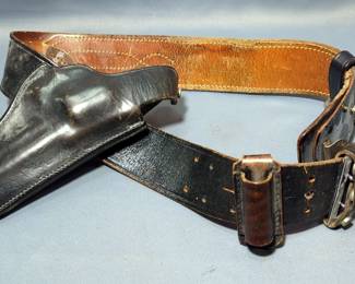 Safariland Leather Holster #29 On Mini Maglite Leather Belt, And Nylon Holster