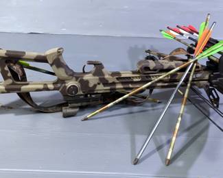 Horton Yukon SL Crossbow With Quiver, 8 Bolts, Shoulder Strap, In Camo Soft Case, With Extra Broadheads