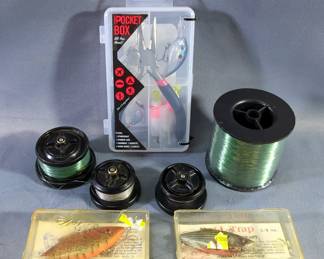Fishing Line, Various Weights, ProFishiency Pocket Box, Lewis Floatin' Rat-L-Trap Lure, And Lewis Mini-Trap Rat-L-Trap Lure