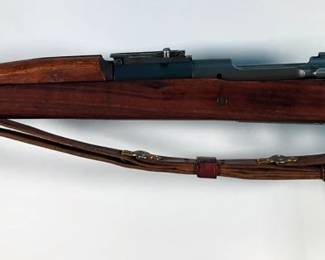 US Remington M-1903 30-06 Cal Bolt Action Rifle SN# 3125583, Original Military Configuration With Non-GI Front Sight Blade Added, FJA Cartouche On Stock, 5-42 Dated Bbl With Flaming Bomb, Leather Sling