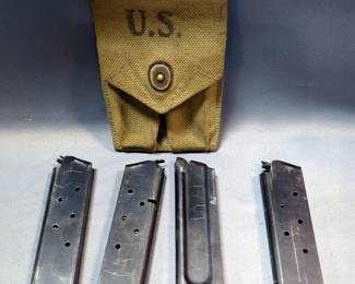 Colt .22 Cal Metal Mag, .40 Cal Metal Mags, Qty 3, And US Military Dual Mag Holder