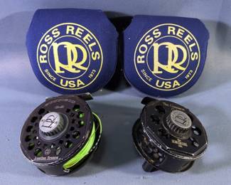 Ross Reel Gunnison G-2 Fly Reels, Qty 2, One With Line, Both In Pouches
